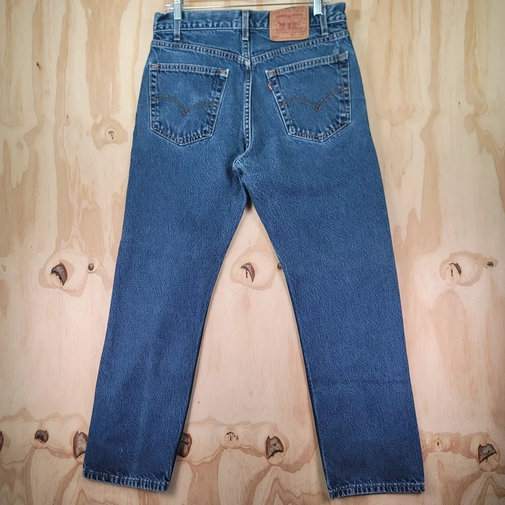 Vintage Levis 505 Regular Fit Straight Leg Jeans Mens 32x29 Blue USA Made 2002